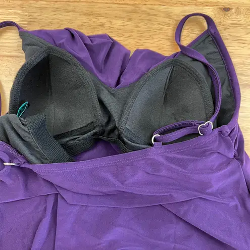 Aqua Green Women's Purple Ruffle Tiered Tankini Swim Suit - Size Small - NWT