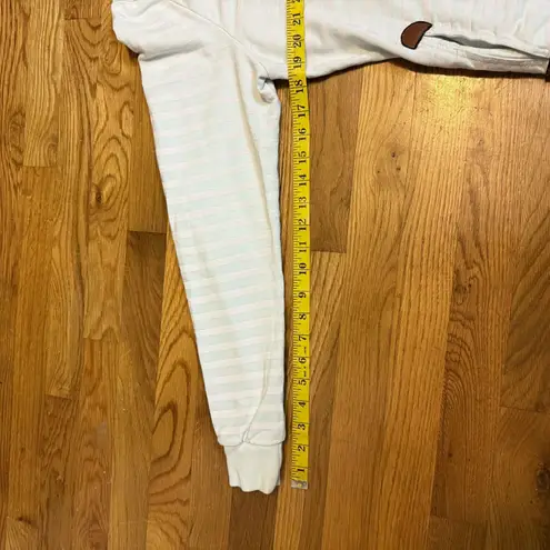 Wanakome Artemis Women’s Large Pale Green White Stripe Pullover Hoodie Nautical