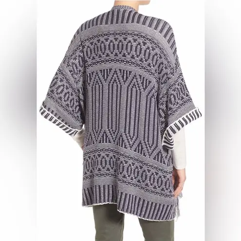 Hinge  Open Cardigan Cotton Art Deco Fringe Navy Ivory XS / Small