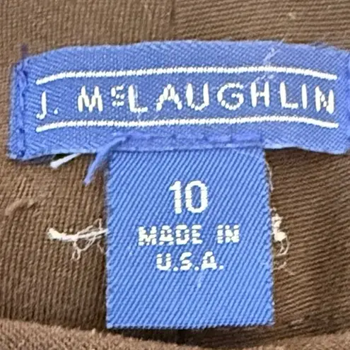 J. McLaughlin Chocolate Brown Straight Leg Flat Front High Rise Faux Suede 10