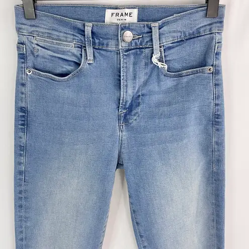 Frame New Le High Skinny Jeans High Rise Raw Edge Stretch Denim Europa