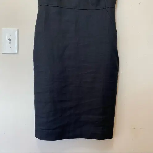 J.Crew  | NWT Scoop Neck Resume Linen Blend Sleeveless Midi Sheath Dress Black 8