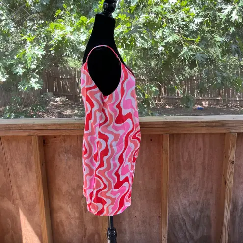 Dress Forum Los Angeles Women's Pink & Red Mini Wrap Dress Size L. NEW