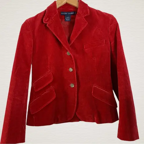 Ralph Lauren  Equestrian Red Corduroy Jacket