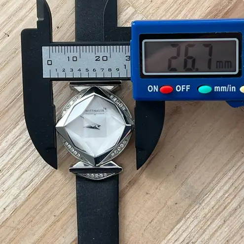 Wittnauer Longines Rare Genuine Diamonds Ladies Watch Uniquely Shaped Crystal Silver