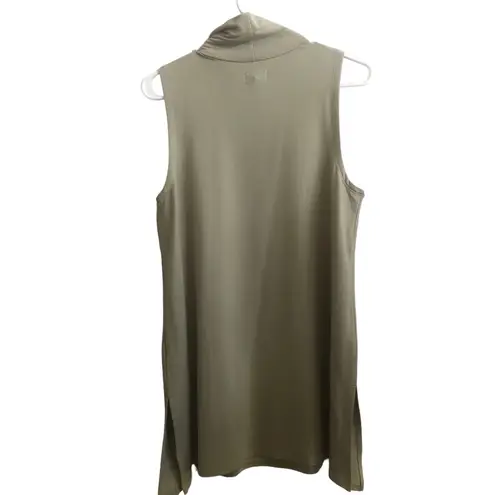 Garnet Hill Sage Tencel Blend Tunic Top Sleeveless Turtleneck A10