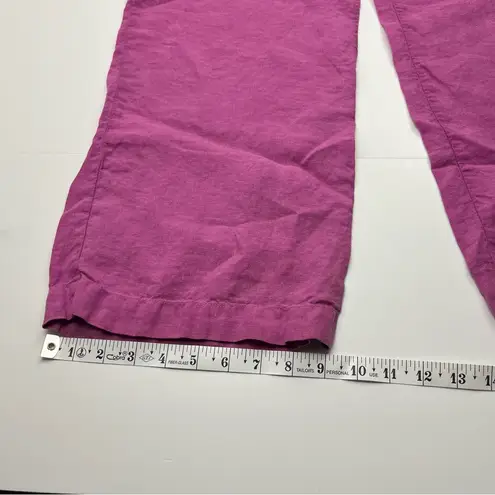 Nation Ltd 100% Linen Pink Pants Women Size Small Coastal Pull-on Pockets *FLAW