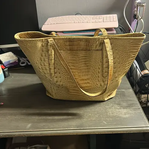 Brahmin Annika Chino Melbourne Croc Embossed Leather Tote XL