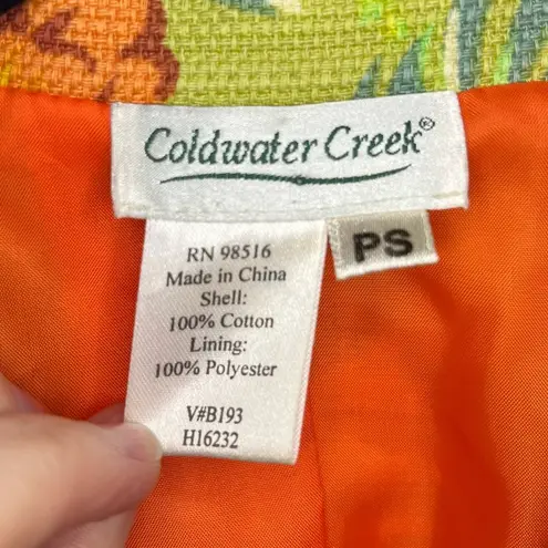 Coldwater Creek Vintage Coldwater‎ Creek cropped blazer jacket green floral size S petite