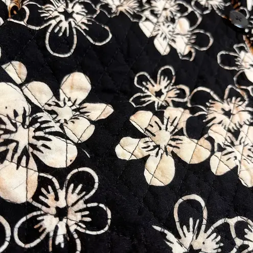 Reversible Floral Quilted Jacket Patchwork Casual Studio Black Pattern SZ S