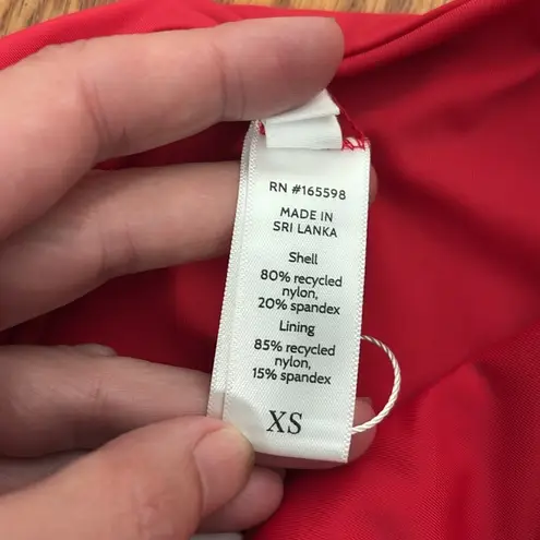 ANDIE Bikini Set Havana Top 90s High Waisted Bottom Cherry Red size XS NWT