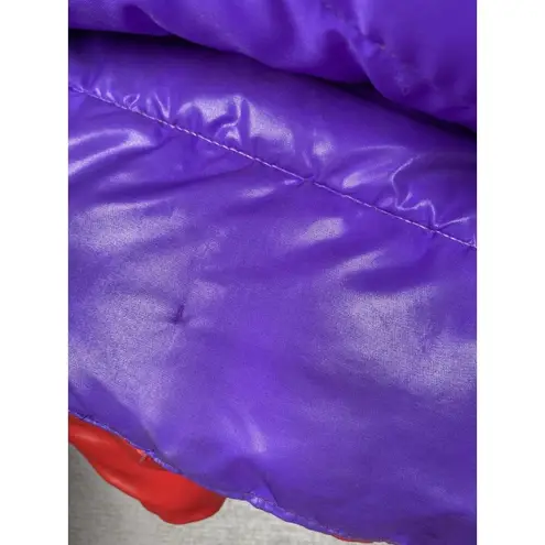 Norma Kamali Vtg ORIGINAL 1980 OMO REVERSIBLE SLEEPING BAG COAT Purple and Red
