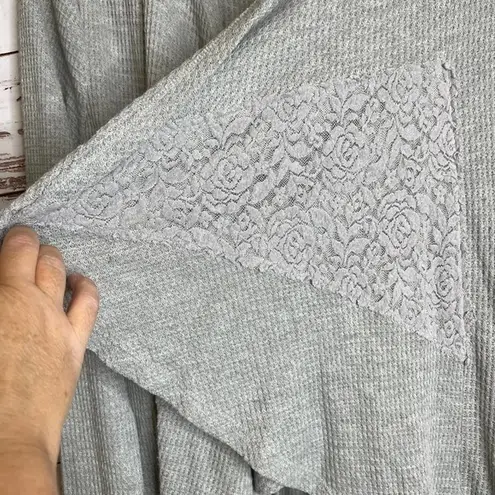 rxb Gray Open Front Cardigan Draped Lace Detail Lightweight Size L Size L