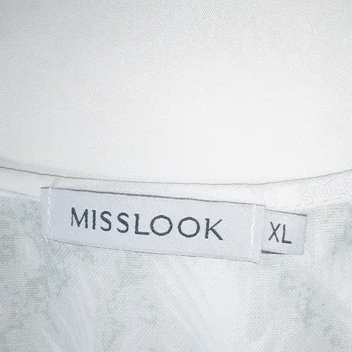 New Look  L White Palm Tree Big Ruffle Maxi Dress