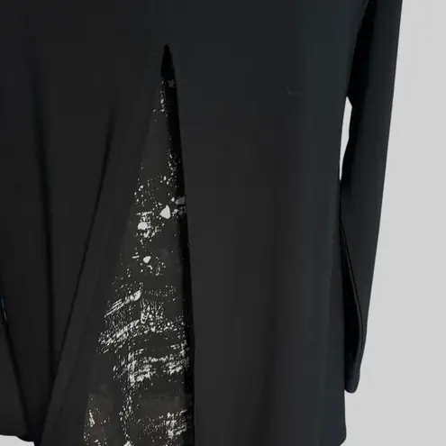 Sympli Size 10 Blouse Top Cowl Neck Layered Slinky Black Drapey Open Back