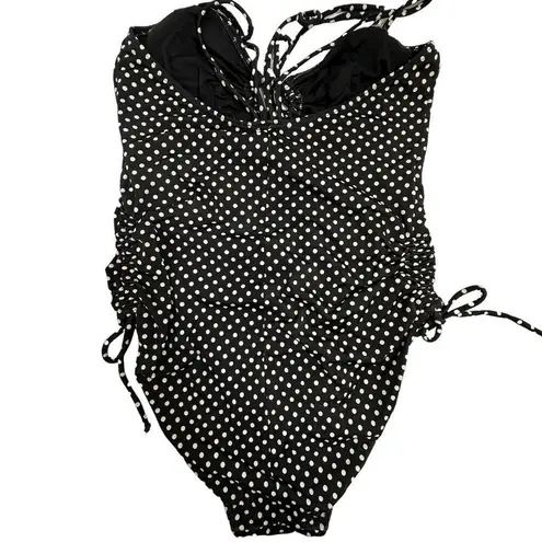 Newport News  Black and White Polka Dot One Piece Bathingsuit