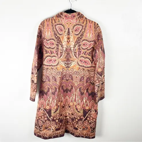 Soft Surroundings Suede Multicolored Long Sleeves Lined Tapestry Jacket Medium