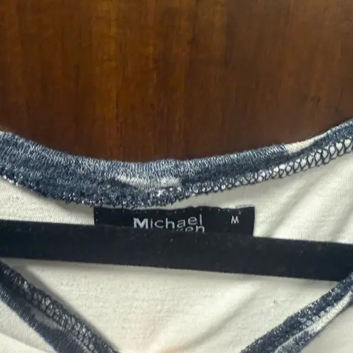 Women's Michael Lauren Star Print Raglan Sleeve Top! Women’s Medium! White