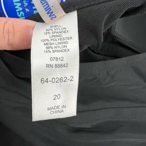 NEW Swimsuits For All plus size black halter tankini top bathing suit size 20