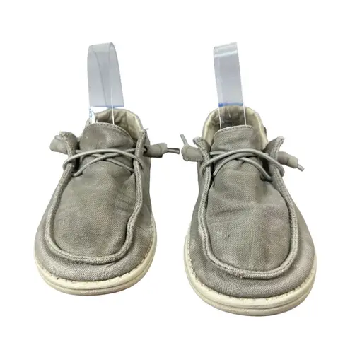 Hey Dude Wendy Chambray Light Grey Slip On Shoe Women's Size 6