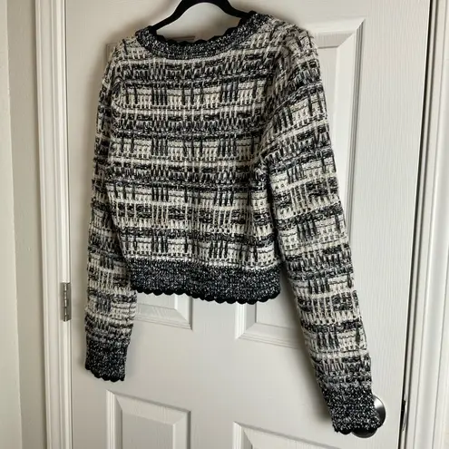 House of Harlow 1960 Black and Cream Knit Sweater Size Medium