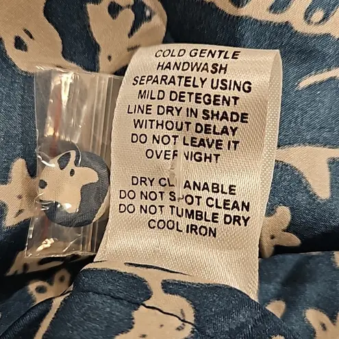 Natalie Martin 💕💕 Ashley Asymmetrical Midi Dress ~ Teal Pomegranite Print Small