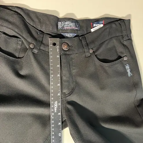 Silver Jeans Aiko Mid Rise Super Skinny Pants Women 32 Black Knit Super Stretch