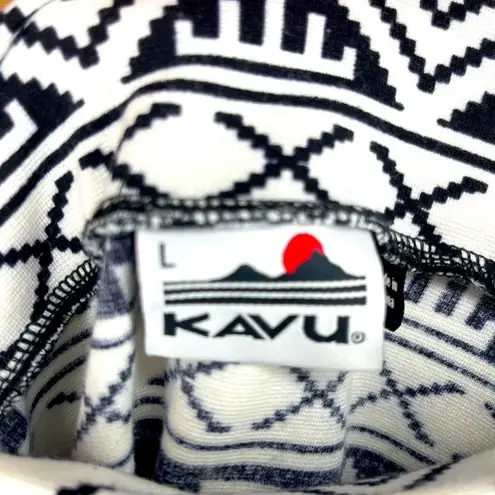 KAVU Black White A-Line Tribal Print Hiking Outdoor Skirt Women’s Size Large L