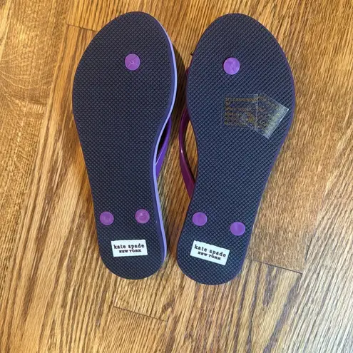 Kate Spade  purple cheetah flip-flops - Image 2