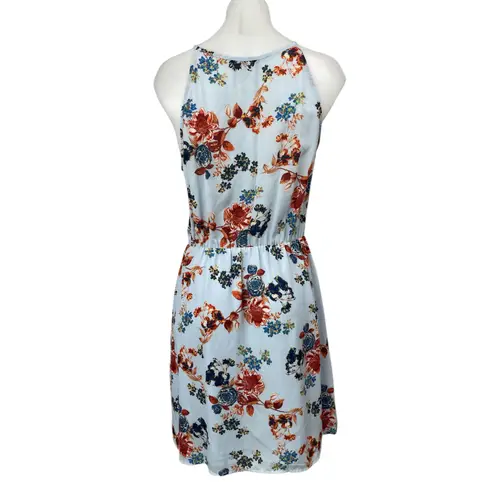 Collective Concepts Floral Sleeveless Cami Halter Neck Flare Mini A-Line Dress M - Image 2