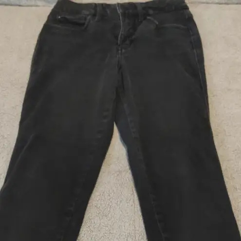 Seven7  Denim Black Jeans High Rise Skinny Crop Slim Fit Denim Size 6 EUC #6471