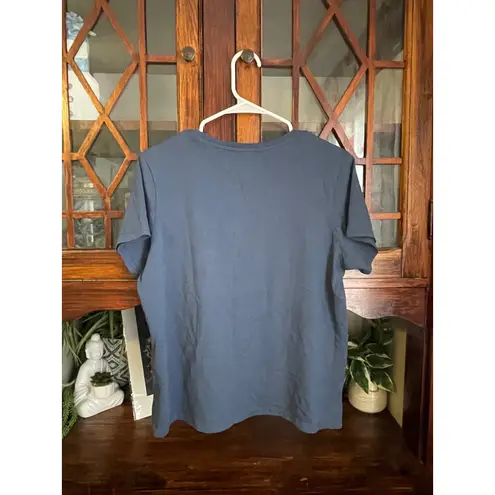 Pact Organic Cotton Blue T Shirt Size L Crew Neck Short Sleeve Tee Top Size L