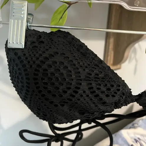 No Boundaries Bikini Black Crochet Lace Swimsuit Top Womens Small New