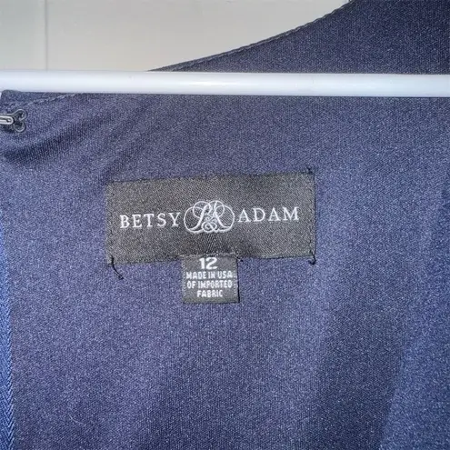 Betsy and Adam Women's Black Flutter Sleeve Midi Dress Size 12 Party/Cocktail