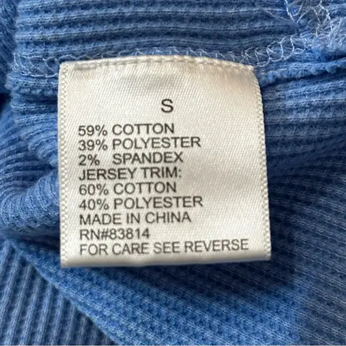 Sundry Sunnyside by Size S Blue Thermal Waffle Knit Pullover Top Long Sleeve Top