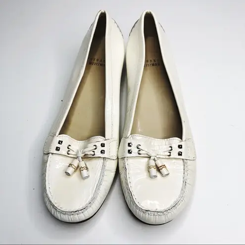 Stuart Weitzman  | White Patent Leather Loafers