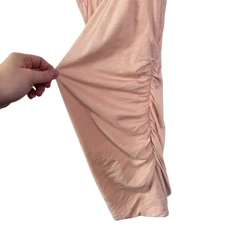 Sundry NWT U-Neck Sleeveless Dress Light Pink Pigment Cashew Ruched Size 1 Small