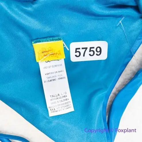 Agua Bendita NEW blue Egle Thoughts reversible bikini bottom, size L