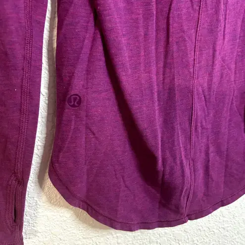 Lululemon Yogini 5 Year Long Sleeve Tee Heathered Regal Plum Womens Size 6 Purple