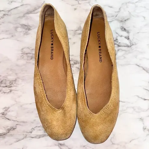 Lucky Brand  Women's Tan Leather Upper Alba Flats size US 7M