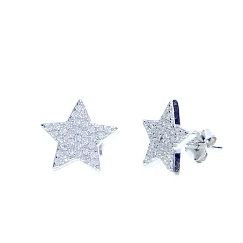 Boutique Unisex Star Stud Earrings, 14k Gold Filled Pave Sparkly Jewelry