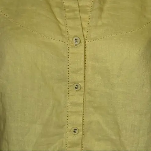 Tweeds 100% Linen Light Yellow Button