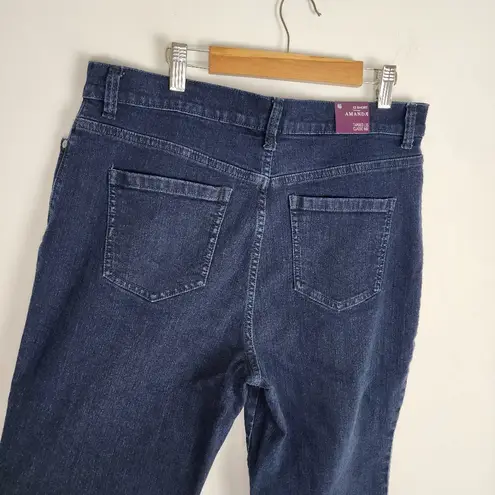 Gloria Vanderbilt Amanda Classic Rise Tapered Leg Jean Dark Blue Size 12 Short