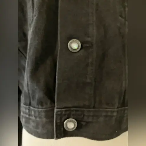 Vtg 90s LA GEAR Cropped Black Denim Jean Jacket Sz M Size M