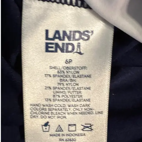 Lands' End Tankini Top 6P Floral Print Padded Underwire Adjustable Straps NWT