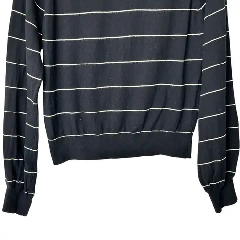 MISA Los Angeles XS striped cotton silk blend black sweater