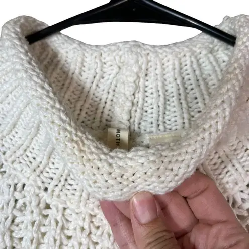 Moth Sleeveless White Turtleneck Sweater Size Large