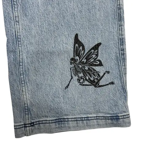 Hot Topic  Sweet Society Skeleton Fairy Jeans Baggy Wide Leg Whimsy Goth Size 1