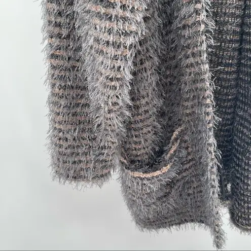 ASTARS Cupcakes Cardigan Blush Pink Gray Stripe Eyelash Pockets Long Size Small