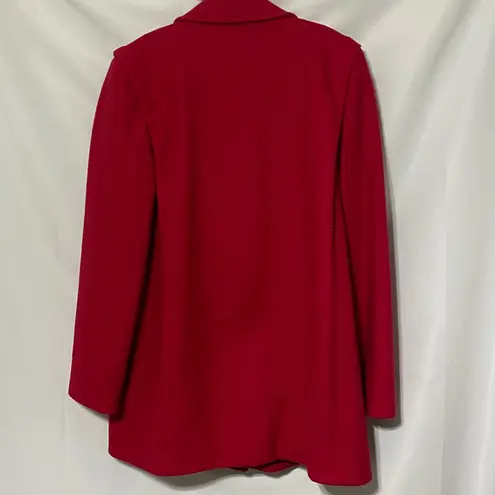 International Scene 100% Virgin Wool RED COAT LINED WOMENS SIZE 13/14Vintage Size M